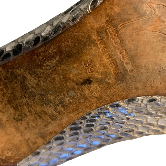 Giuseppe Zanotti Silver Python Embossed Peep Toe - Picture 11 of 13